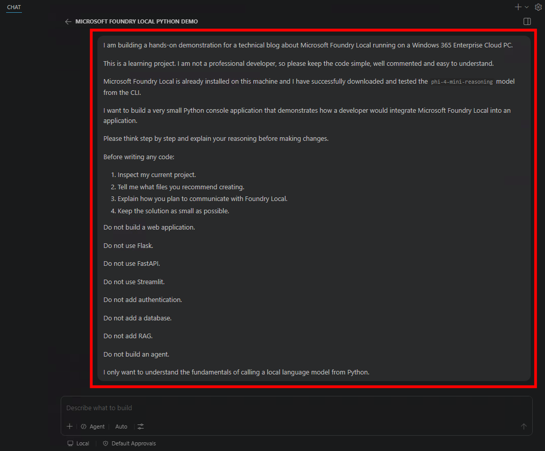 Setting clear requirements before any code was generated.