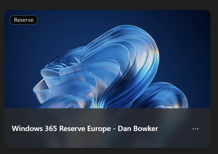 The provisioned Reserve Cloud PC available to connect in Windows App.